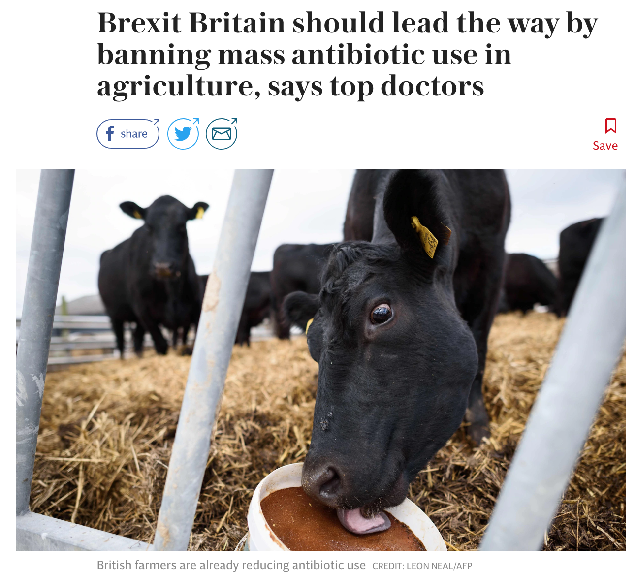 Brexit Britain should lead the way by banning mass antibiotic use in agriculture, says top doctors