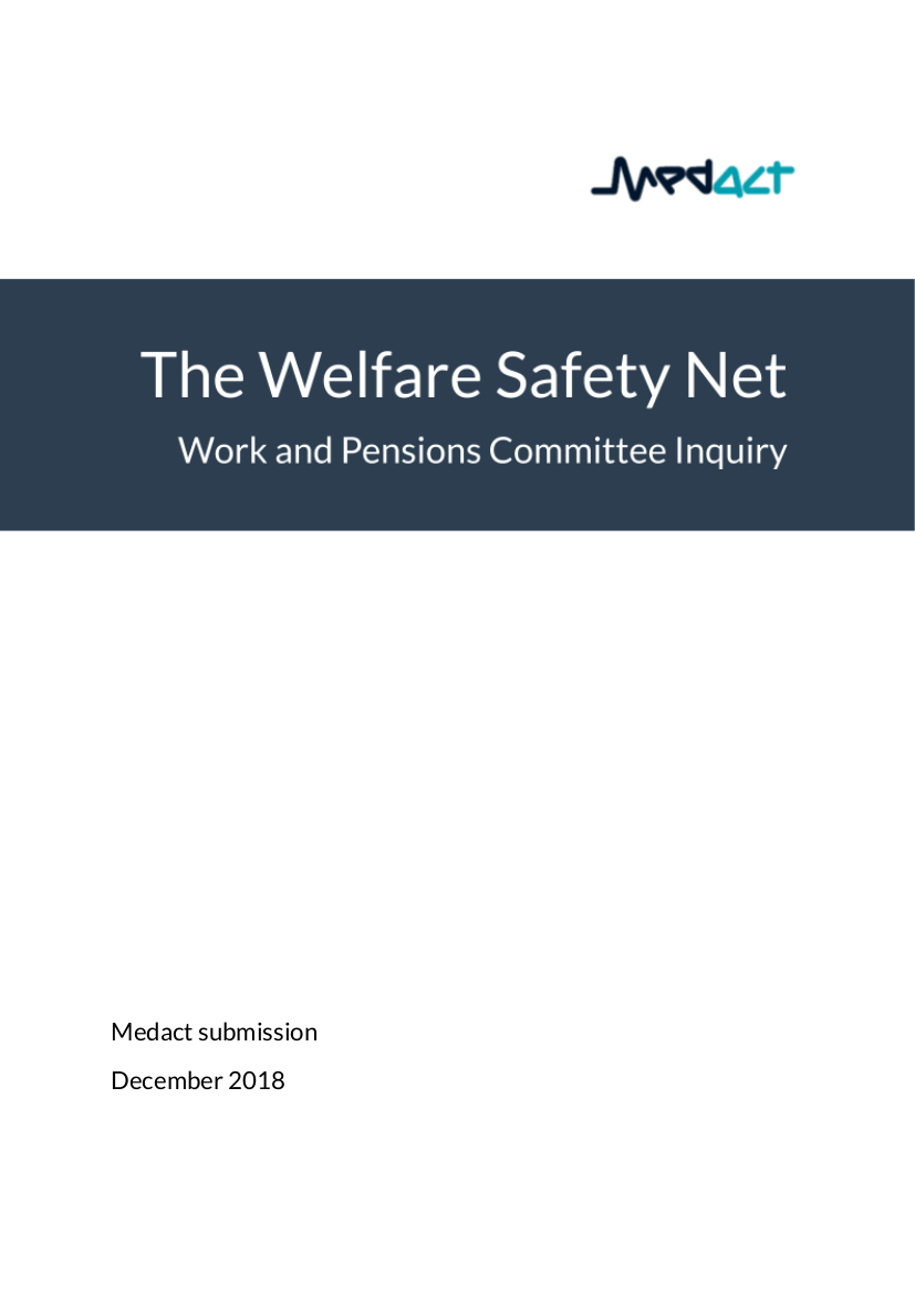 Submission to welfare safety net inquiry 2018