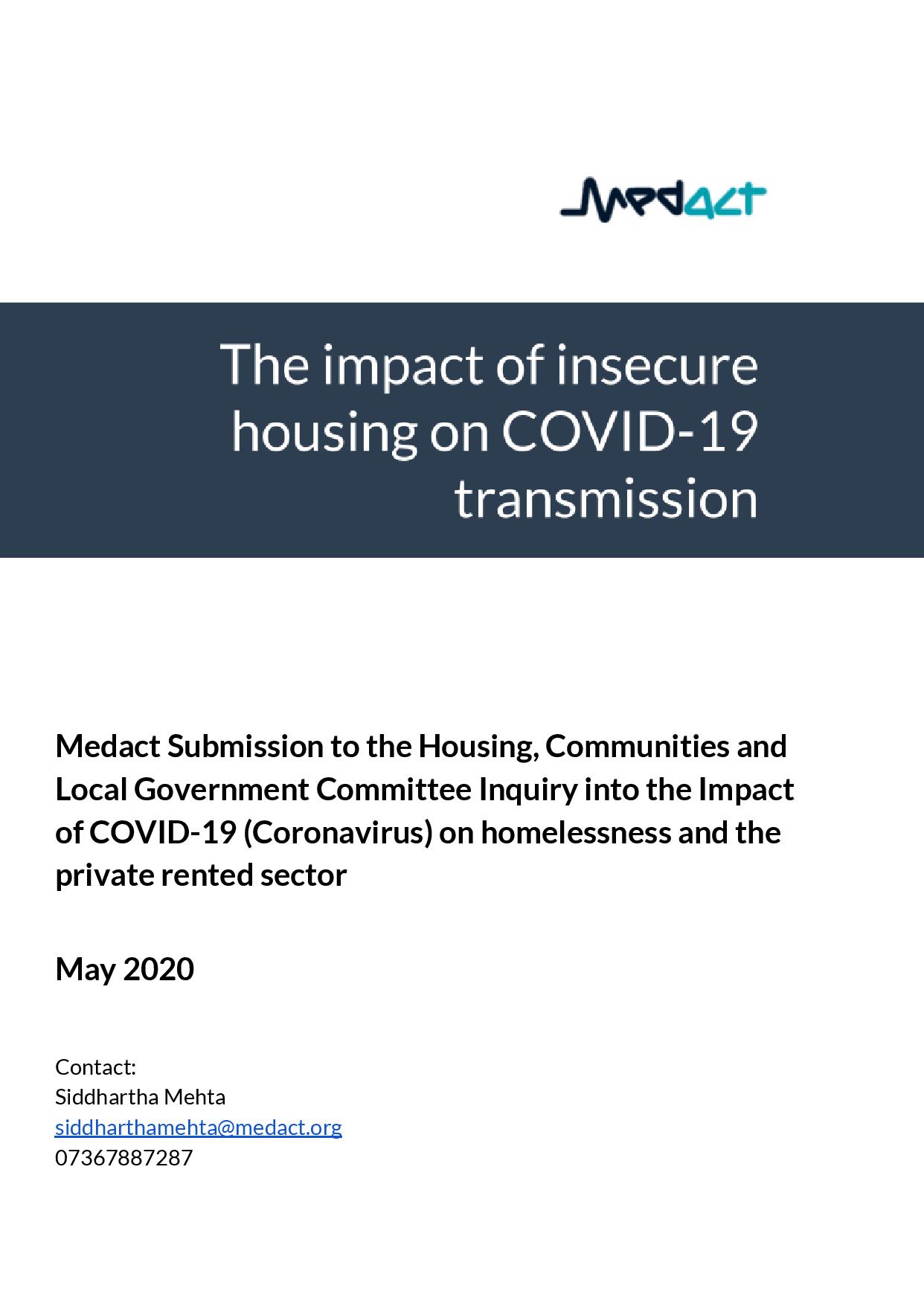 Submission to the Housing, Communities and Local Government Committee