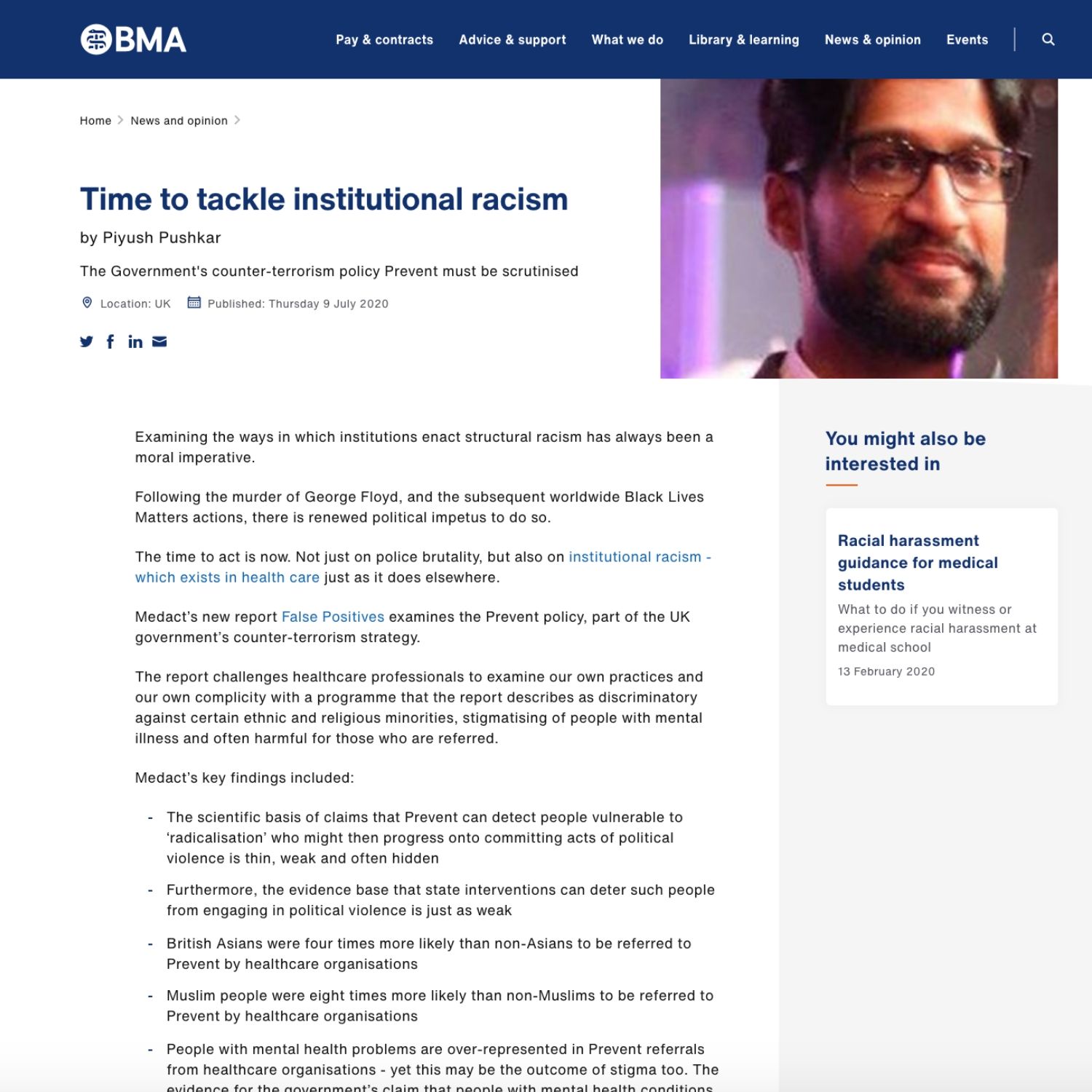 Time to tackle institutional racism