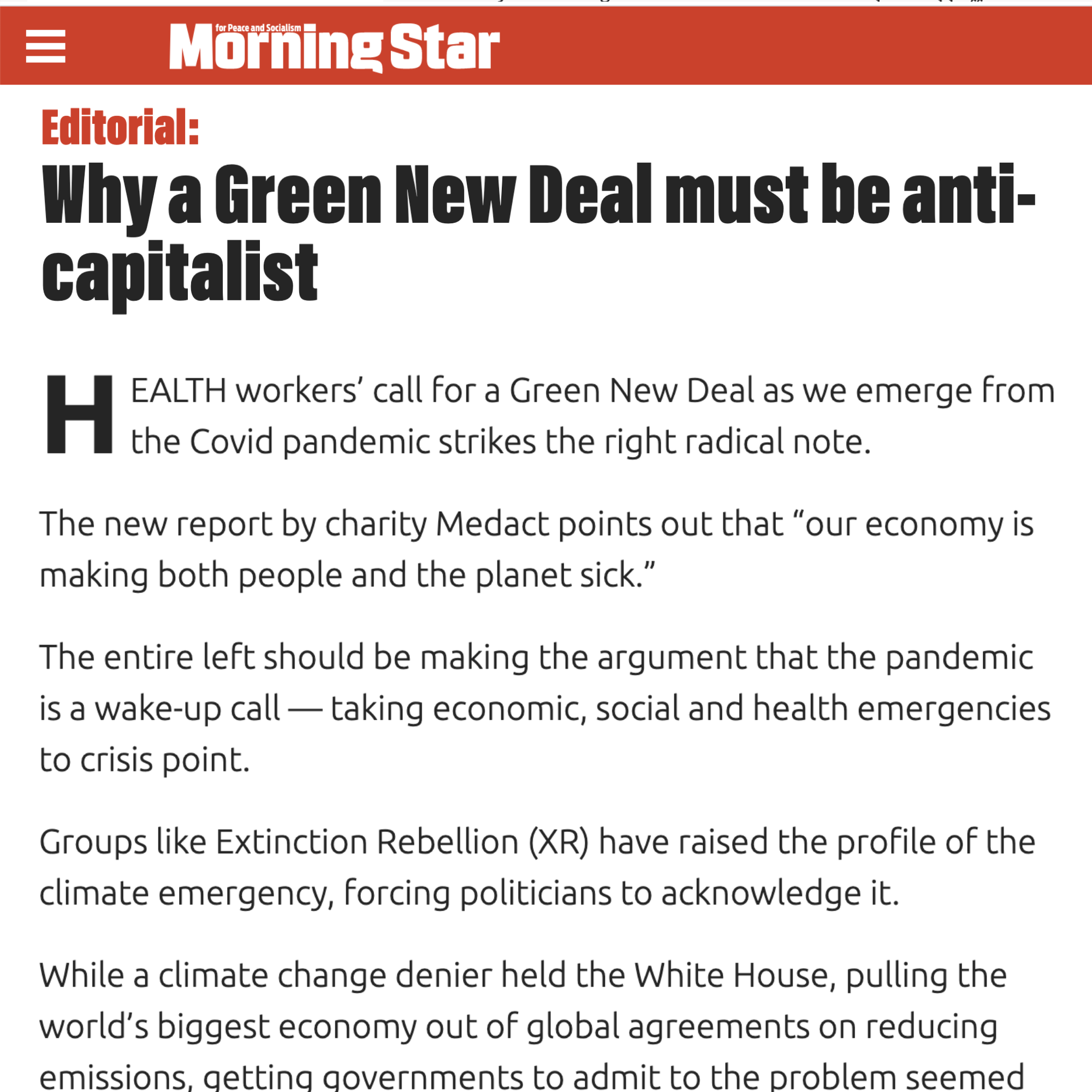 Why a Green New Deal must be anti-capitalist