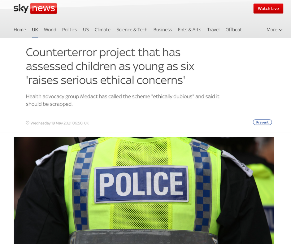 Counterterror project that has assessed children as young as six ‘raises serious ethical concerns’