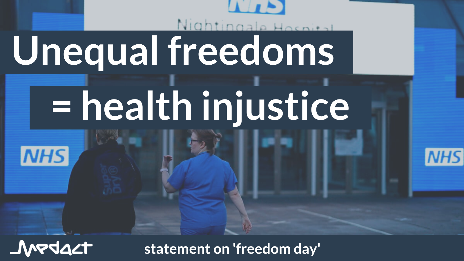 UNEQUAL FREEDOMS = HEALTH INJUSTICE. Medact statement on 'freedom day'